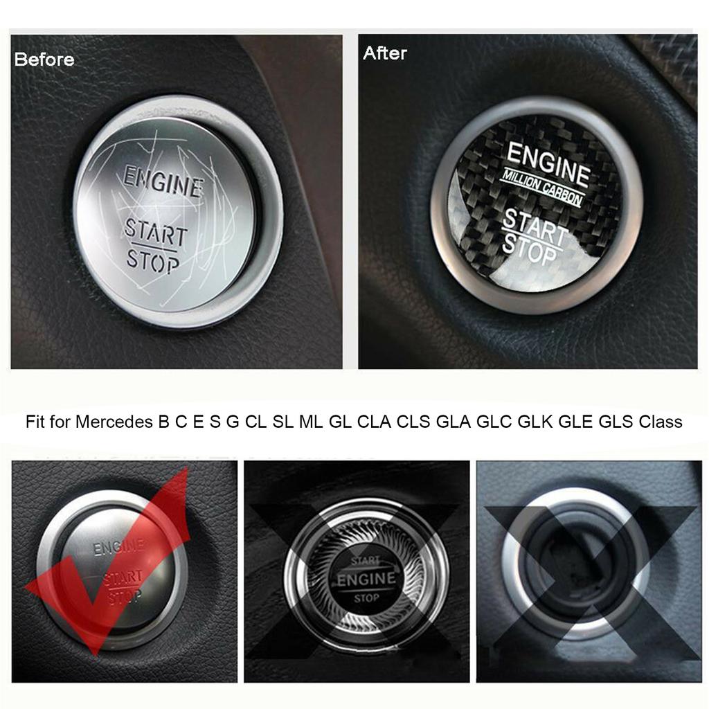 Carbon   Engine Start Stop Button Cover Trim Fit for   B C E S CLA   Class