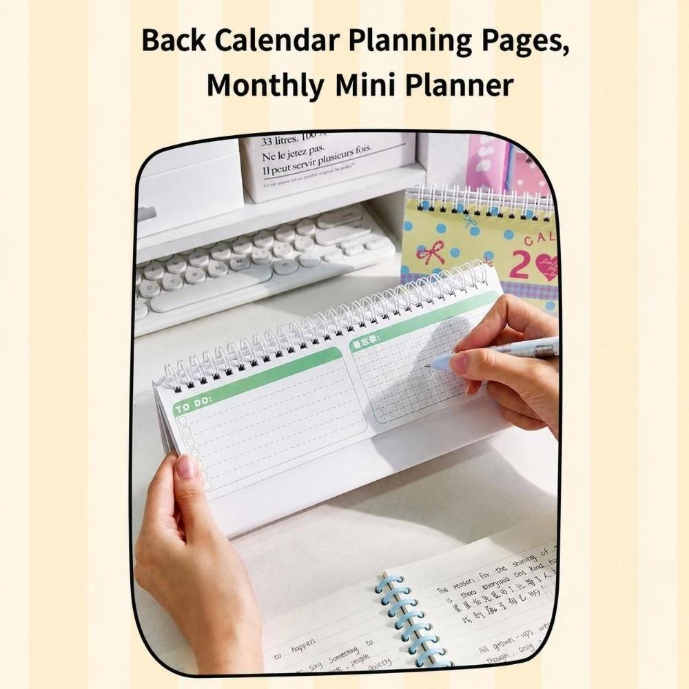 Foldable Stand 2027 Desk Calendar Colorful Table Calendar New Monthly Planner  Home Office