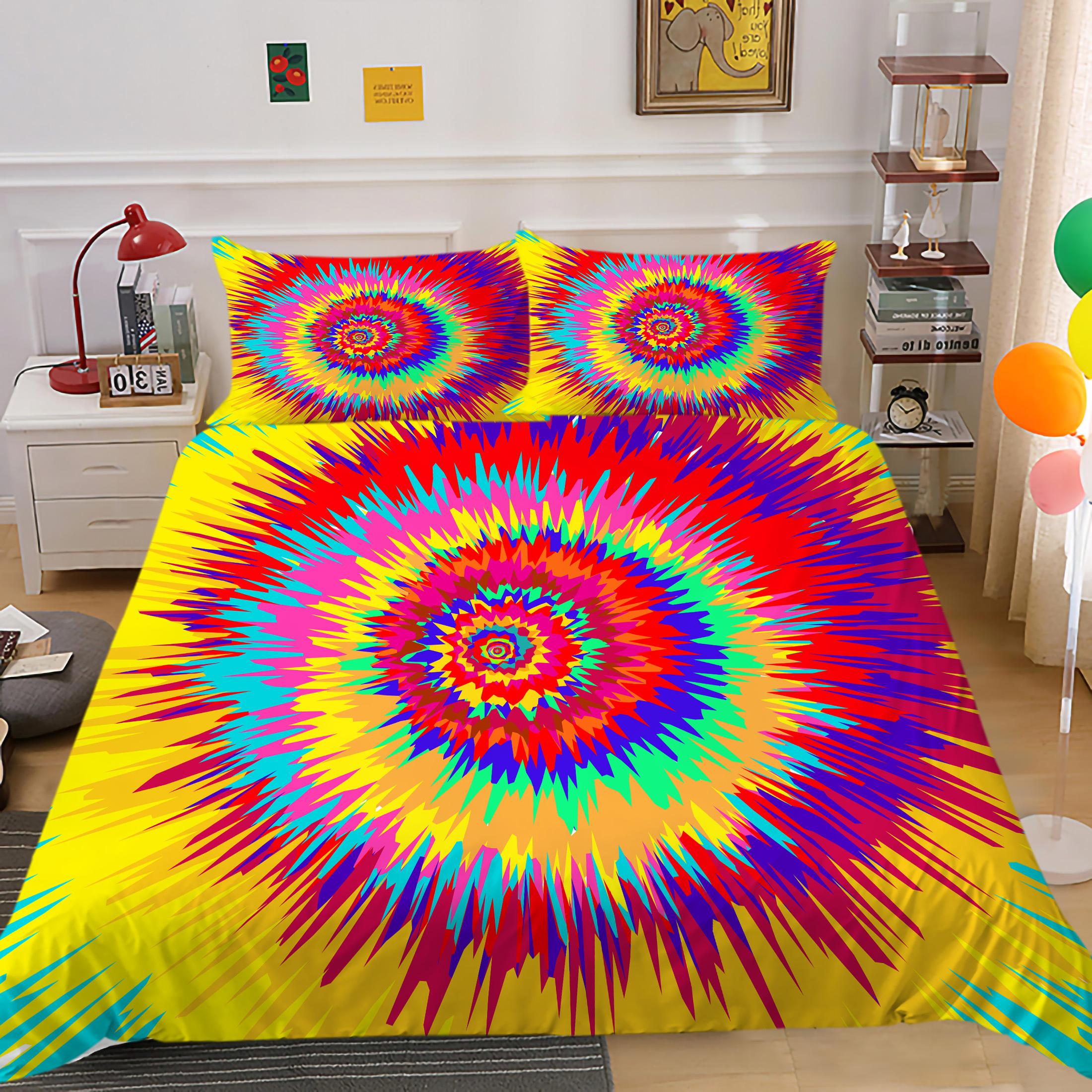 

Комплект постельного белья с цифровой печатью высокого разрешения с красочными геометрическими узорами, пододеяльниками, наволочками, тканью из ультратонких волокон, мягкими украшениями для дома Baby 100x135cm