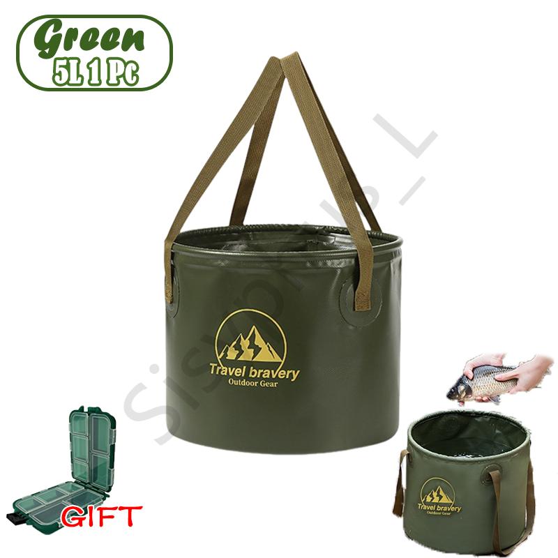 8L/13L Foldable Fishing Bucket Multi-Purpose Collapsible  Portable Handheld Bucket With Lid for Outdoor Camping Picnic
