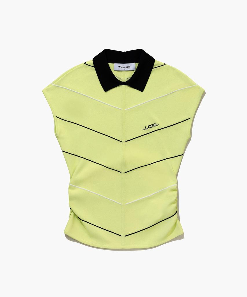 LECOQ GOLF Women'S Color Block Sleeveless Collar Sweater (Gq122Lkp34)