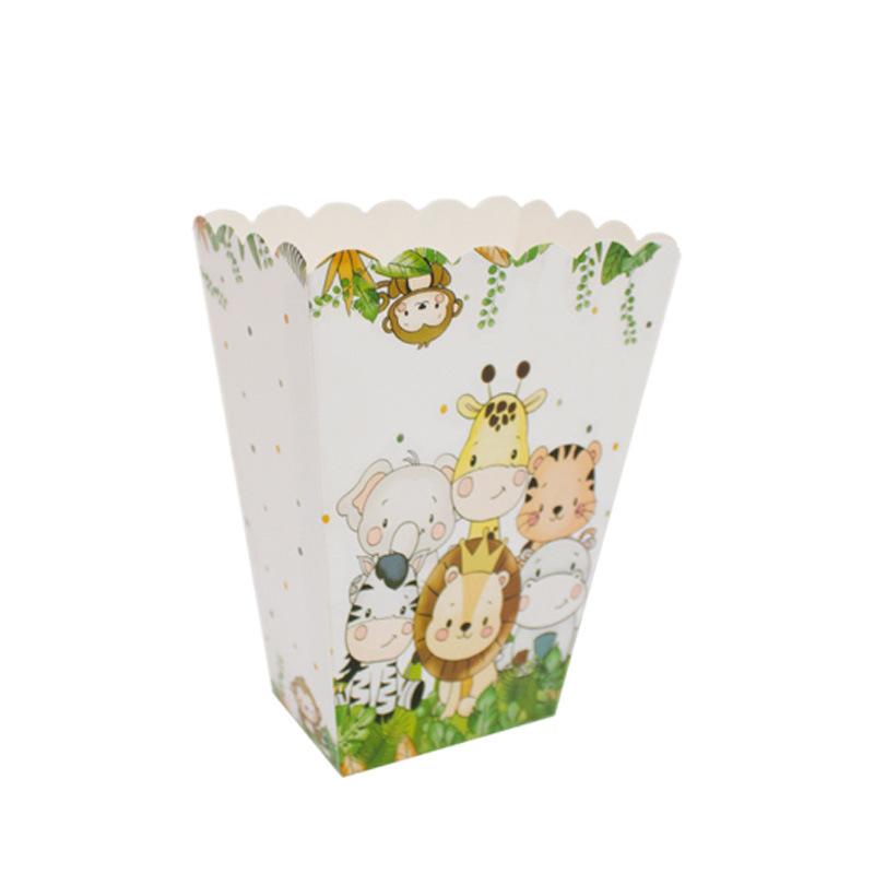 Dschungel-Tier-Geburtstagsparty-Dekoration Zoo-Partyzubehör Papier Teller Papiertassen Tischdecken Geburtstagsfest