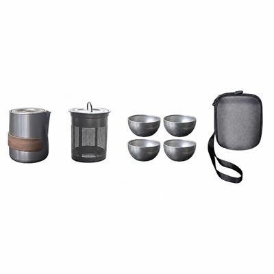 Portable Travel Tea Set with Infuser Lightweight for Road Trips, Camping