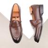 Large Size New European and American Business Leather Shoes British Penny Loafers Cover Feet and Pedal Genuine Leather Beanie Shoes