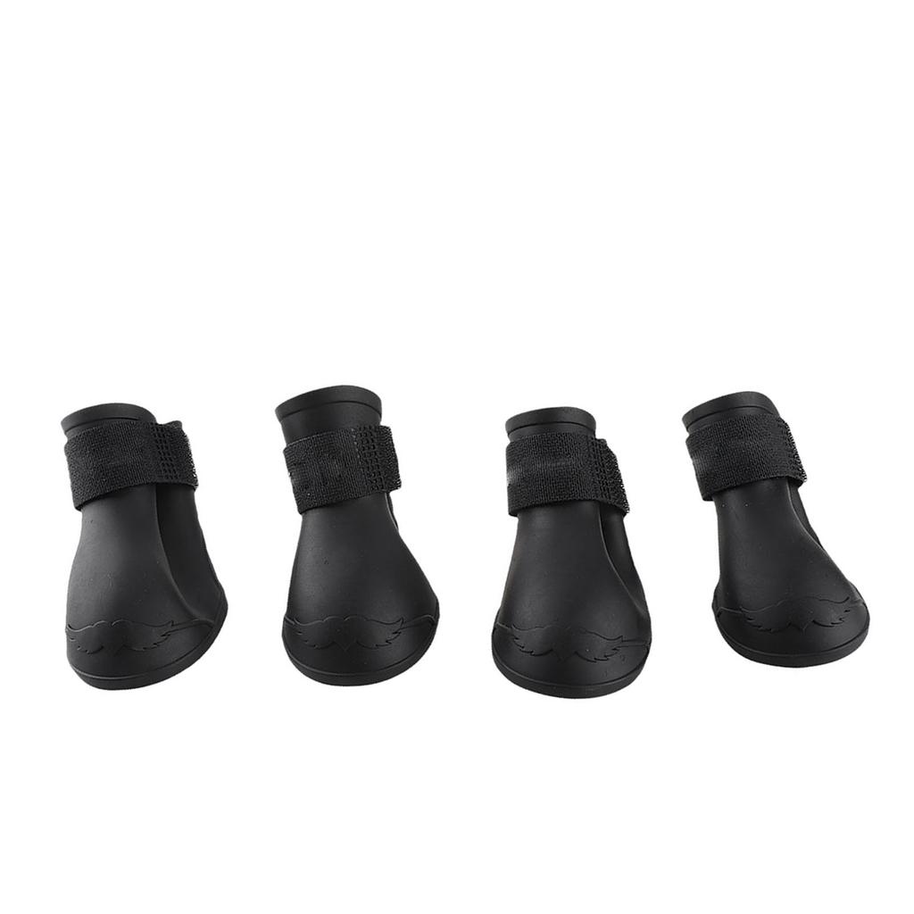 4pcs Silicone Pet Dog Cute Wat proof Boots Antislip  ive Rain Shoes(M Blue)
