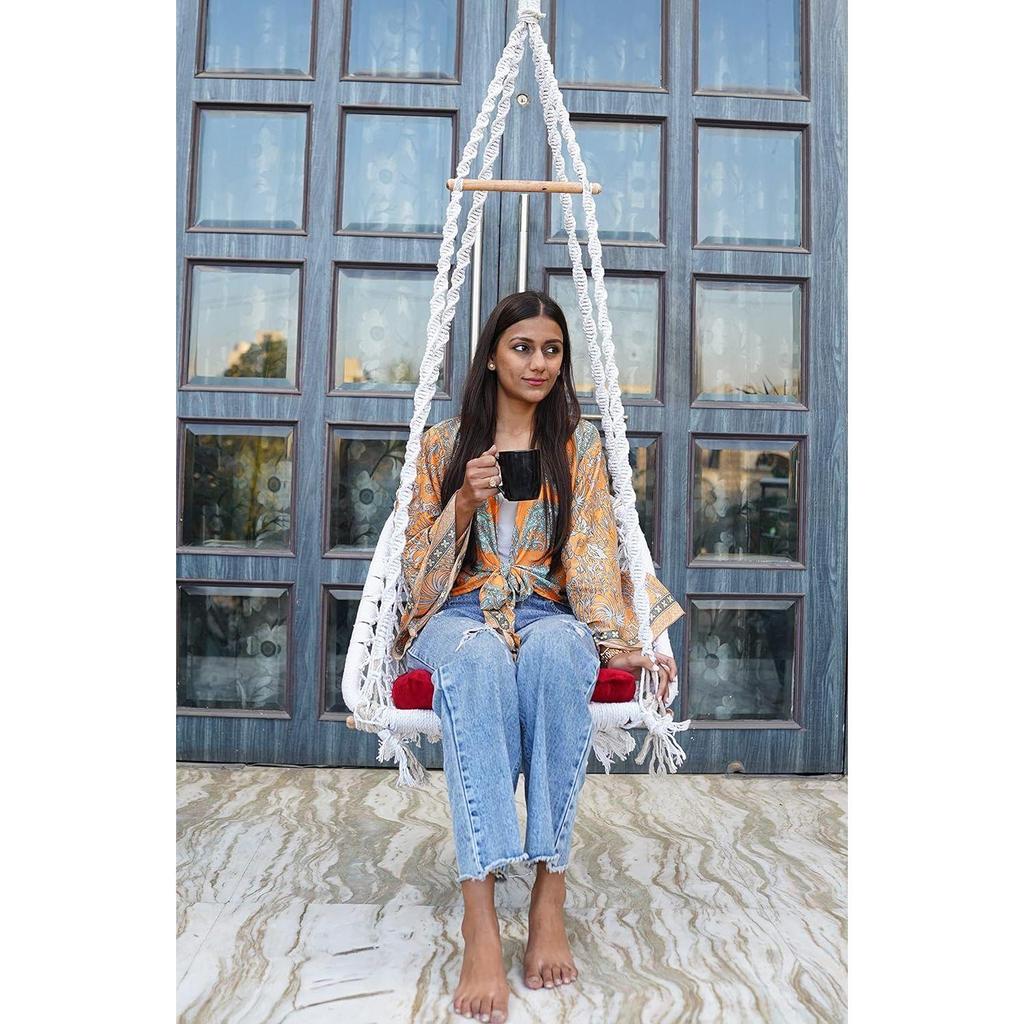 Swing for Adults/Jhula for Adults/Swing for Living Room/Swing for Balcony/Swing for Home/Large Cotton D Shape
