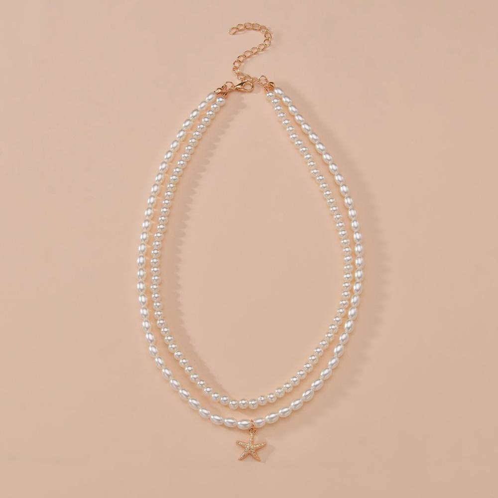 Wind, retro and simple multi-layer imitation pearl necklace women, accessories, jewelry supply