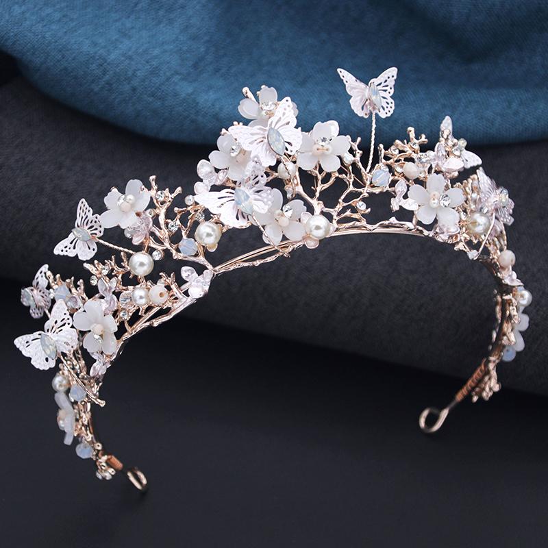 Luxury Wedding Crown Princess Tiaras and Crowns for Party Birthday Butterfly Tiara Hair Jewelry Bridal Dress Accessories
