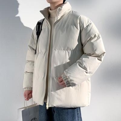 Korean Style Stand-up Collar Solid Color Thickened Warm and Cold-resistant Cotton Coat Trendy Couple Internet Celebrity Same Style Cotton Jacket