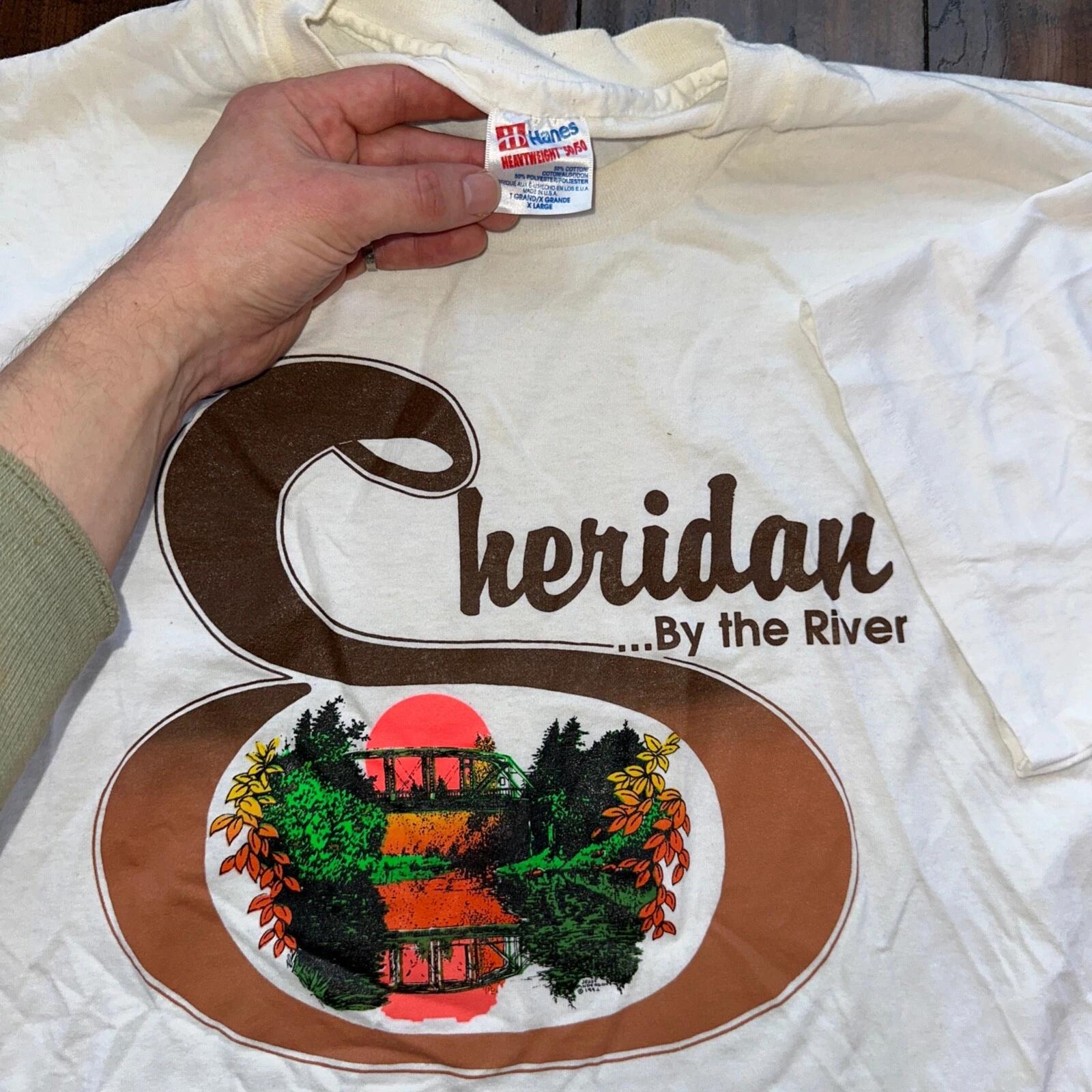 

Sheridan Oregon River Vintage T Shirt 80s PDX Portland Travel USA Sunset Cool L