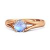 Moonstone Elegant Bypass Solitaire Ring - 925 Sterling Silver Rose Gold Vermeil