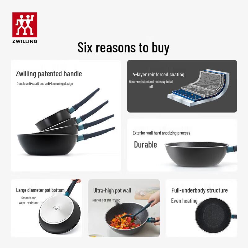 ZWILLING Now Marble Series 30cm Non-Stick Wok