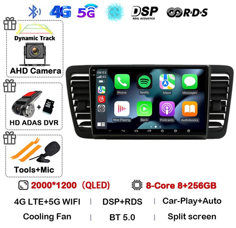 Android 14 Auto Carplay 4G+WiFi For Subaru Outback 3 Legacy 4 2003-2009 Car Radio Multimedia Video Player GPS 2din DVD Head Unit