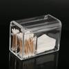 Transparent Swab Box Stylish 3-Grid Acrylic Cotton Swab Holder with Lid Keep Neat Dustproof Storage Solution for Q-tips And Jewelry