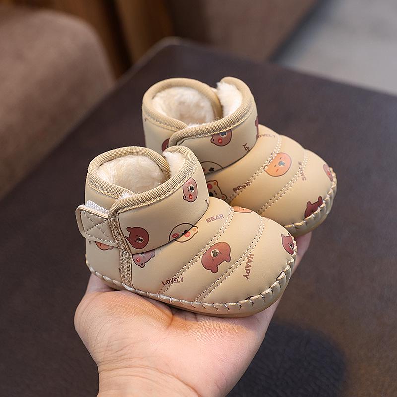 Fleece-Lined Baby Snow Boots with Velcro for 0-1 Year Olds, Unisex, Mid-Calf, Winter Warm