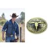 Vintage Carved Floral Pattern Belt Buckle Metal Adult Bull Head Shape Buckle Replacement DIY Craft Belt Oval Buckle