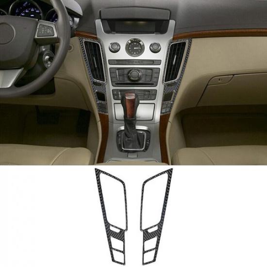 2Pcs Center Air Vent Cover Carbon Fiber Interior Trim Fits 2008-13 Cadillac CTS