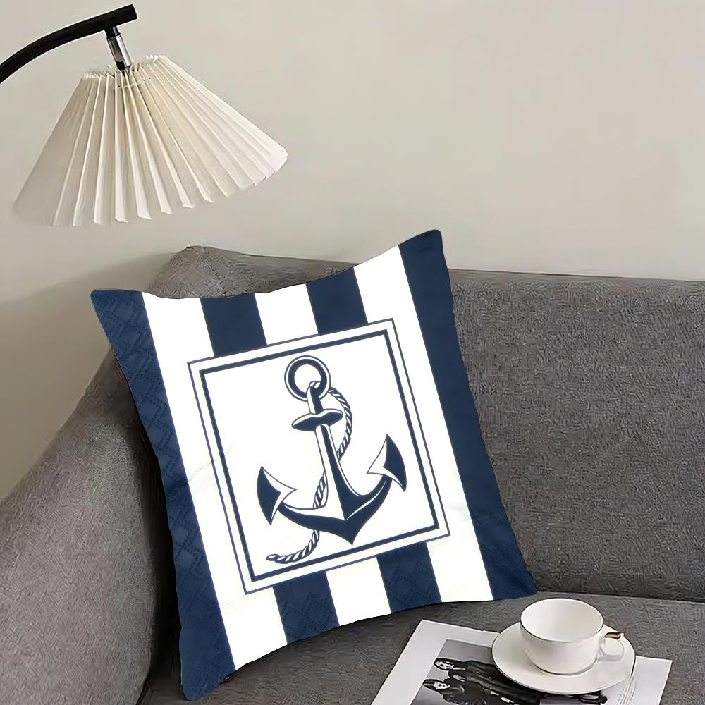 Ocean Sailor Line Texture Cushion Cover Reversible Plush Pillow Cover – For Car, Sofa, Bedroom, Perfect As a Gift.