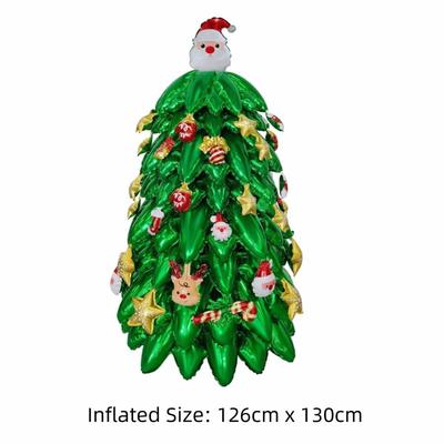 Aluminum Film Christmas Foil Balloon DIY Inflatable Christmas Tree Balloon Toy Party Props Santa Claus Balloons