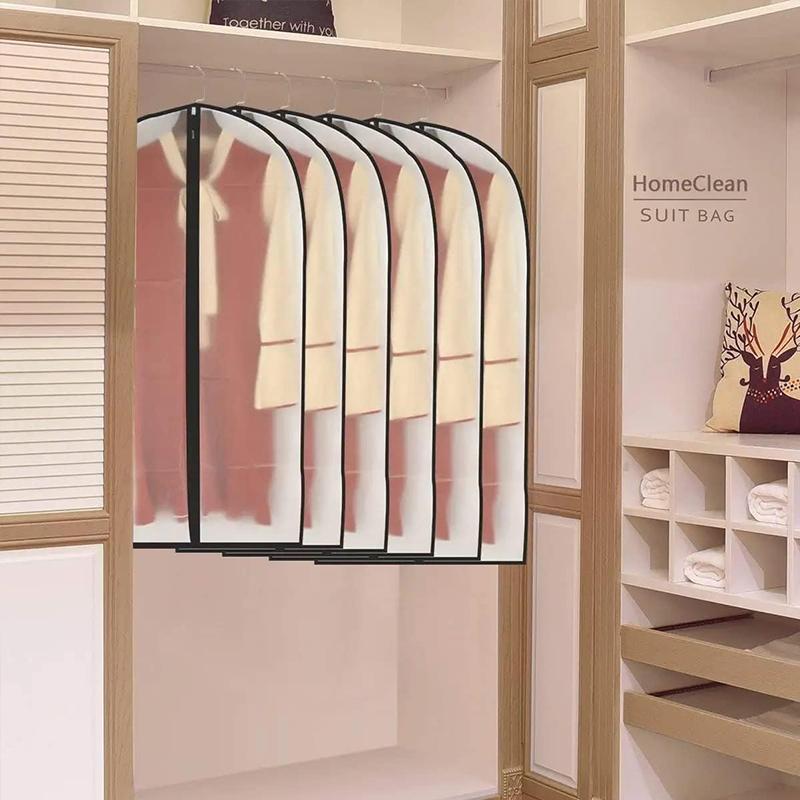 1Pc Garment Covers Dustproof Clothes Covers Moth Proof Coat Bag with Zip PEVA Translucent Dress Cover Waterproof