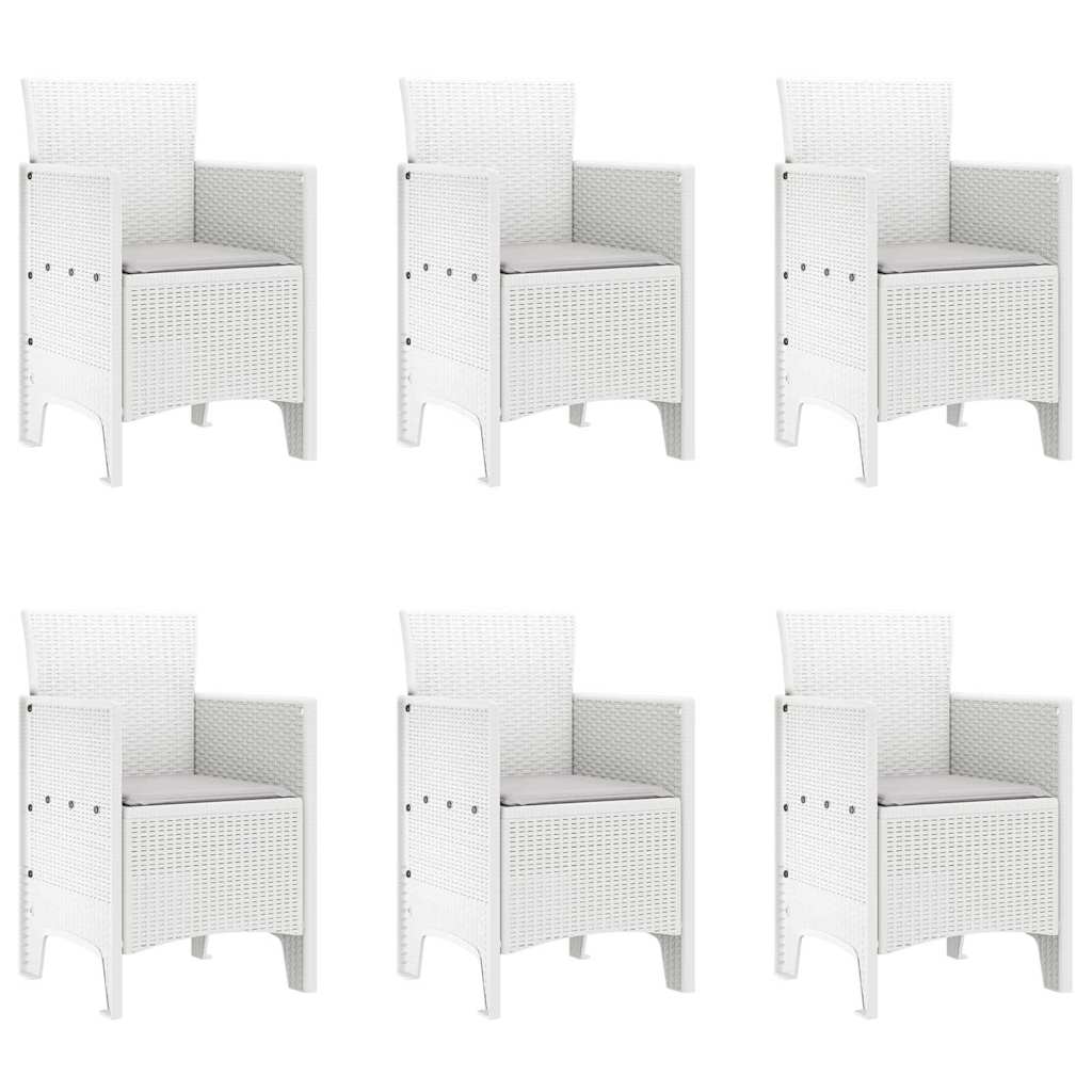 Garden Dining Set 7 pcs White Polypropylene