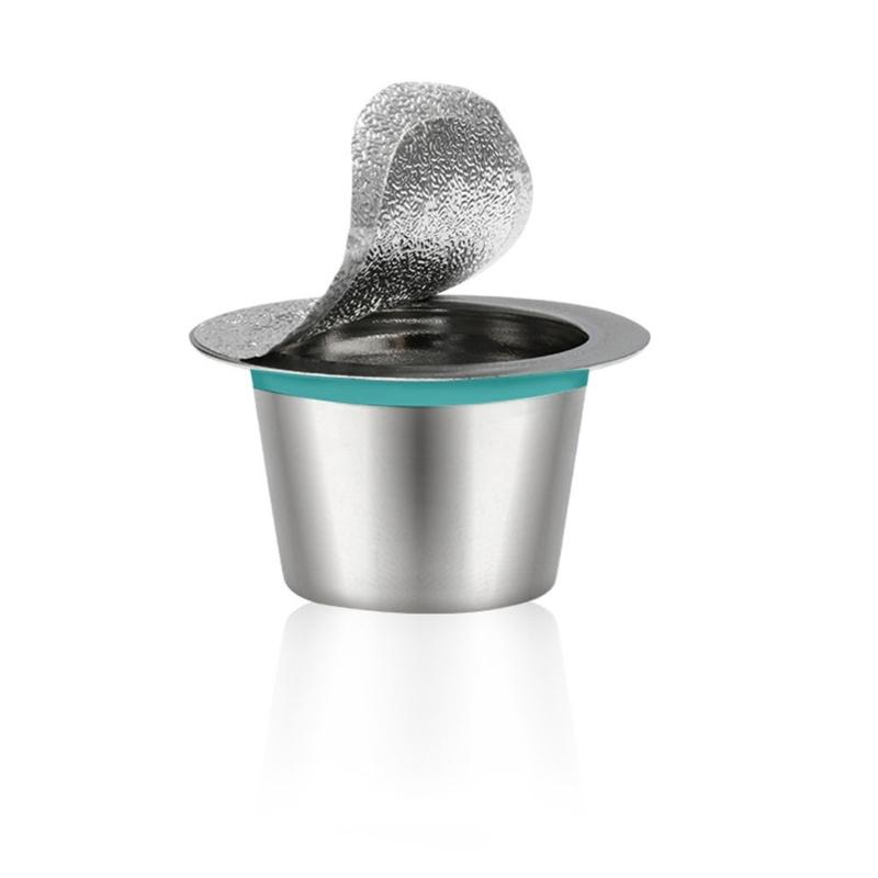Coffee Capsules Cup Seal Film Set Stainless Steel Espresso Container Suitable for Espresso Machines Home Office Use