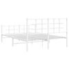 Vidaxl Metal Bed Frame with Headboard and Footboard, White, 140X190 Cm
