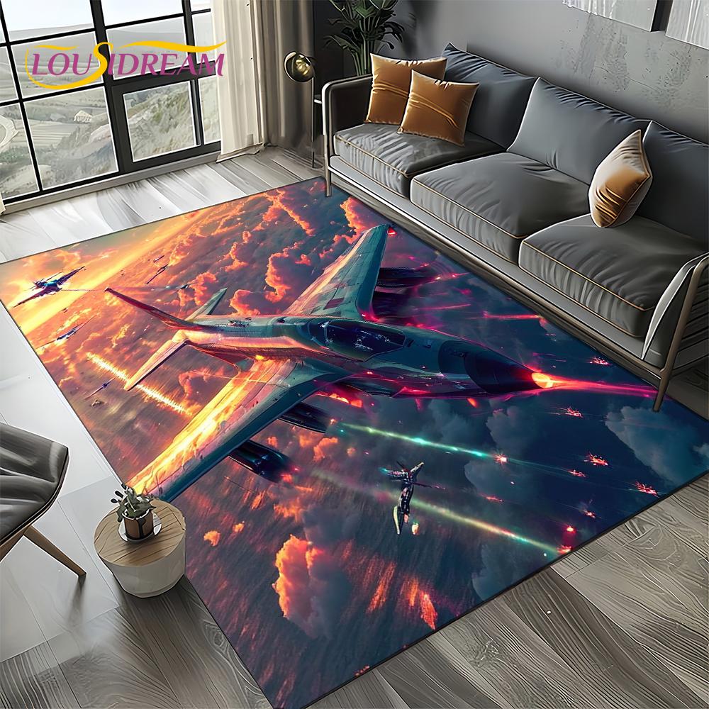 3D Vesmír Spitfire Letadlo Letectvo Jet Stíhačka Kreslený Koberec Kobereček pro Obývací Pokoj Ložnici Pohovku Dekorace, Protiskluzová Podložka na Podlahu