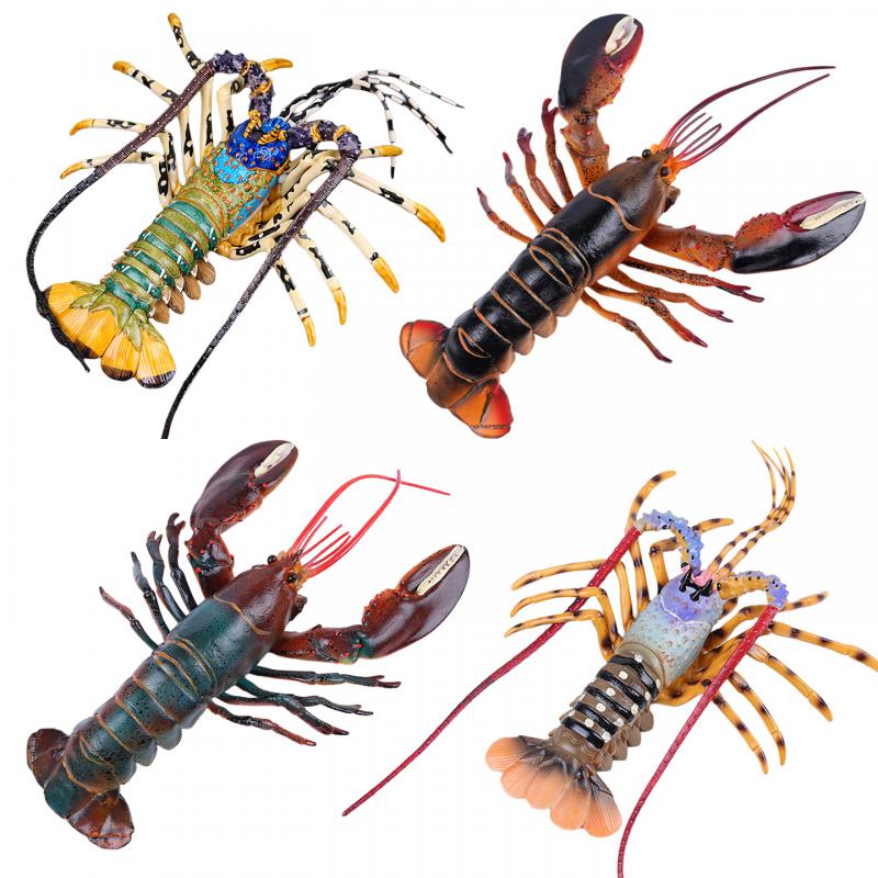 Grande Taille Animaux Marins Simulation Animaux Marins Figurines d'Action Bernard-l'ermite Poisson-lune Poulpe Homard Modèle Figurines Océaniques