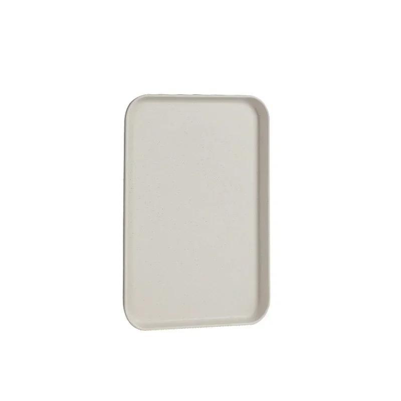 Green Rectangular Food Bread Pan Plastic Tray for Storage, Household Kitchen Supplies, Hotel Service, Dessert