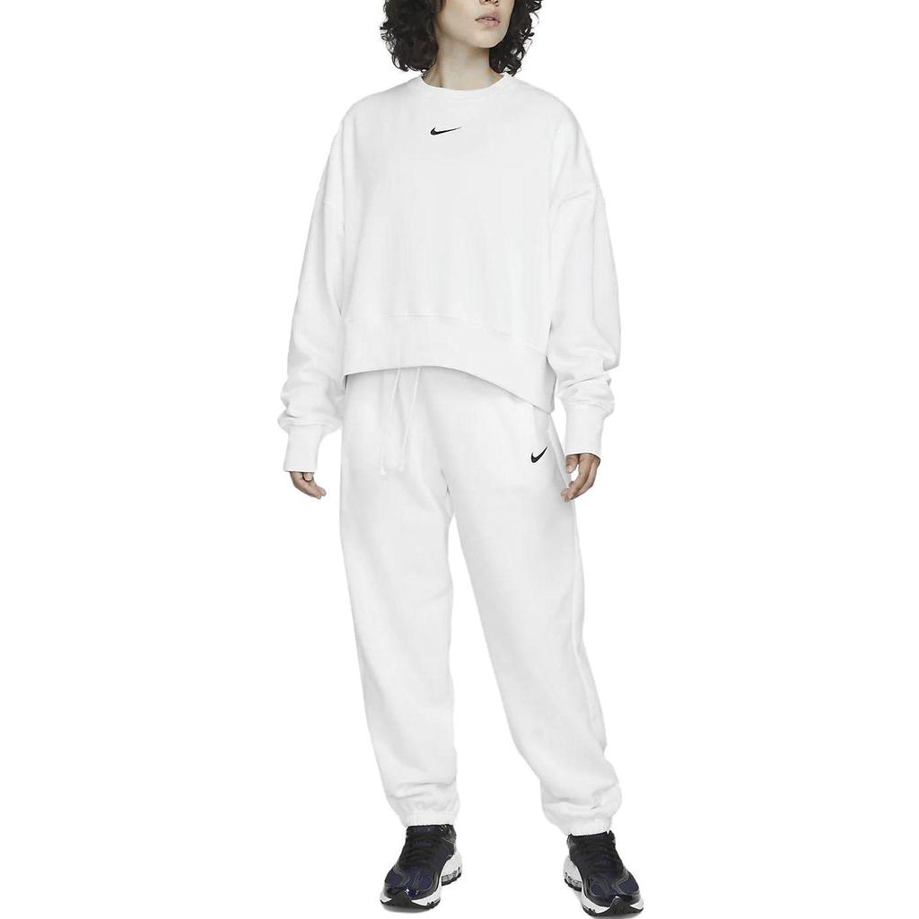 Nike High-Waisted Drawstring Casual Pants With Solid Color Logo Women Bottoms Milk-White DQ5887-133