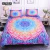 Colorful Mandala Duvet Cover Set Bohemian Style Pastel Toned Abstract Flower Design Print Bedding Set Quilt Cover Pillow Covers