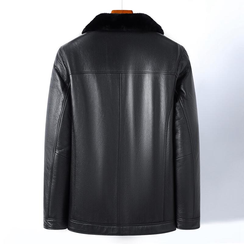 Futing Men's Genuine Goat Leather Fur-Lined Jacket