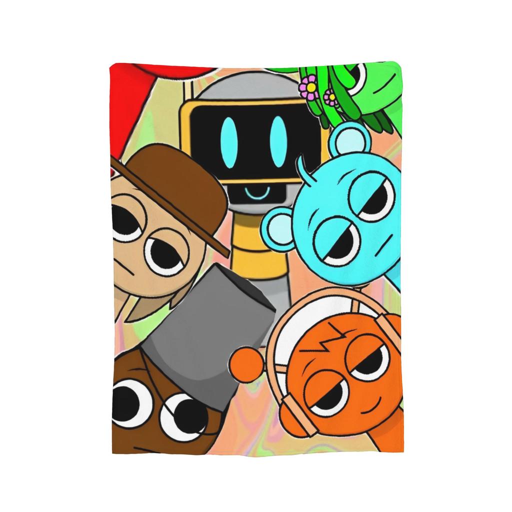 Coperta Gioco Cartone Animato Sprunki Incredibox Coperta Plaid in Flanella Decorazione Estiva per Condizionatore Morbida Calda Copriletto