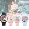 Trendy Dětské hodinky s kresleným motivem Bubble Mart Vysoce kvalitní měkký silikonový řemínek