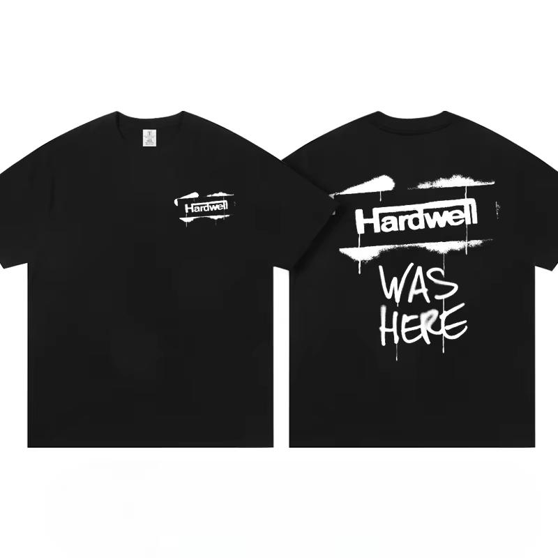 

2025 Men s and Women s New Hardwell Cotton Short Sleeve T-shirt Men s Top 100 Dj Around Clothes Electric Sound Revealed Brand L