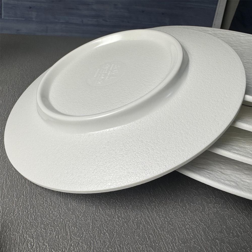 Melamine Imitation Stone Grain Round Plate - Simple Western Food & Dessert Plate