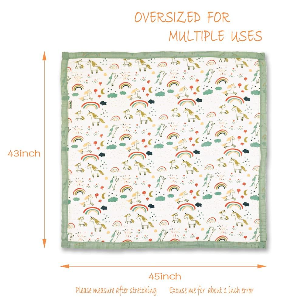 Bamboo Cotton Baby Bamboo Soft Gauze Baby Nursery Quilt for Boys and Practical Size 4-Layer Swaddle, 70% Cotton, 30% Skin-Friendly Blanket, Girls,