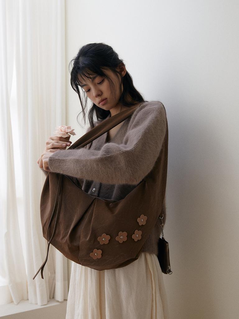 Ovuni Bohemian Floral Hobo Bag_Mauve Brown