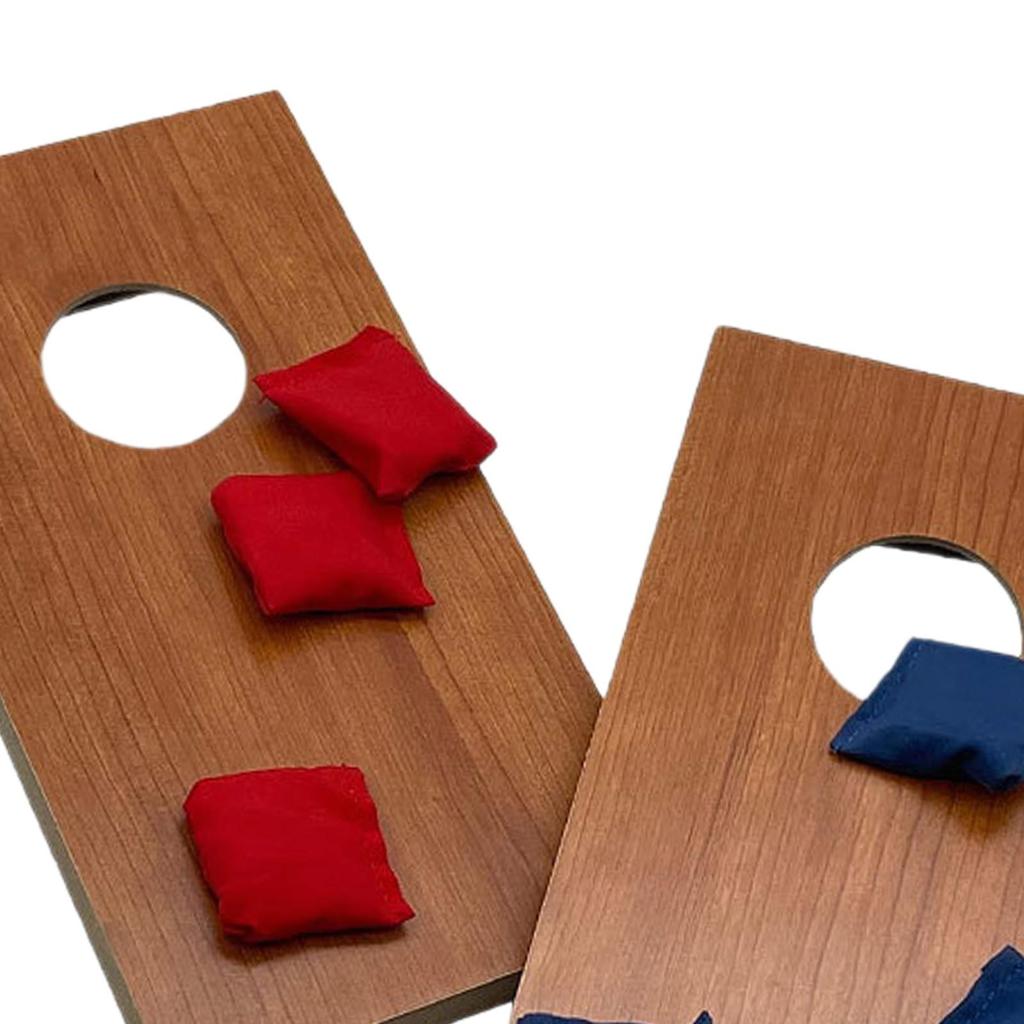 2 Pieces Portable Tabletop Corn Holes Wood Boards with 8 Bags Sandbag Throw Game Mini Bean Bag Toss