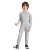 Unisex Kids Special Needs Clothing Round Neck Long Sleeve Back Invisible Zipper One Piece Cotton Jumpsuit