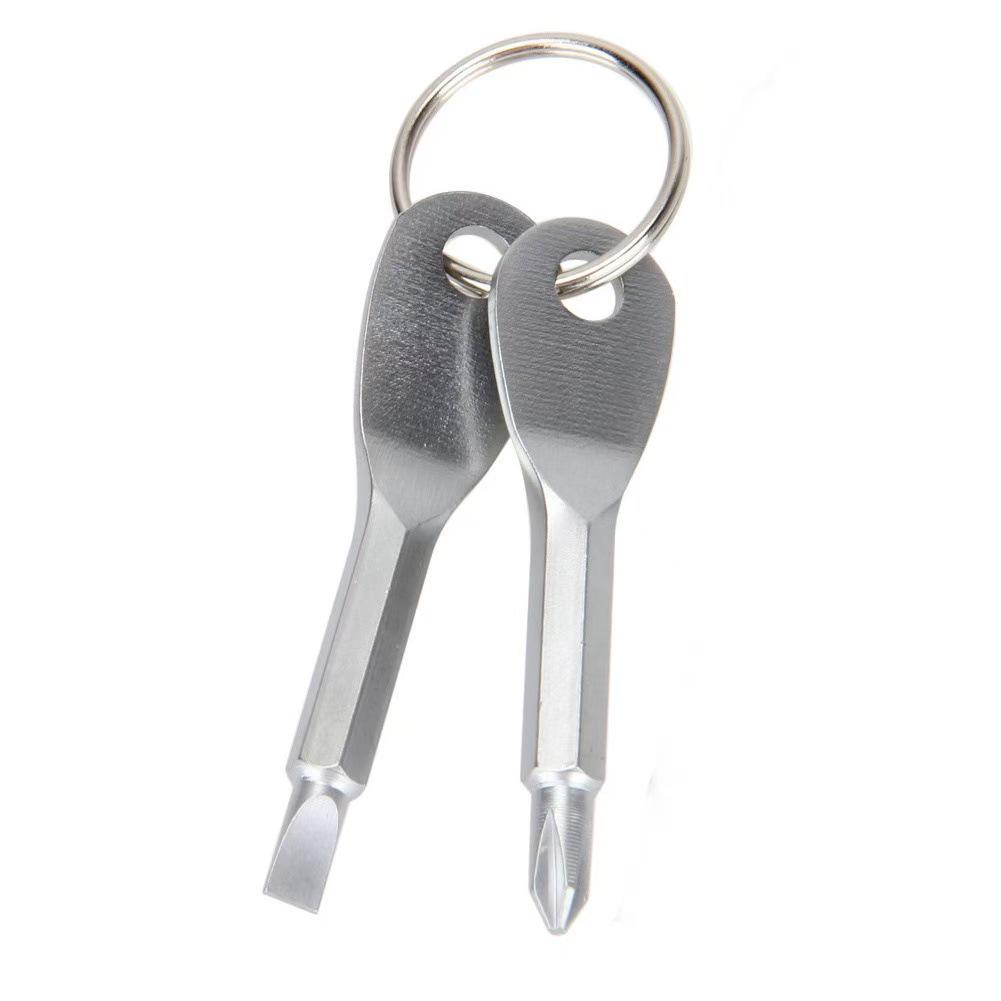Mini Keychain Screwdriver Set: Portable Flathead & Phillips with Keyring for EDC