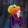 Fun Octopus Knit Gradient Beanie Hat Halloween Costume Cover Cap for Men Women