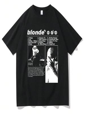 Best Famous Rapper Frank Hip Hop Oversized T Shirts Ocean Fashion Streetwear Unisex's Blond T-Shirt Unisex Wounisex Vintage Casual Tees_1