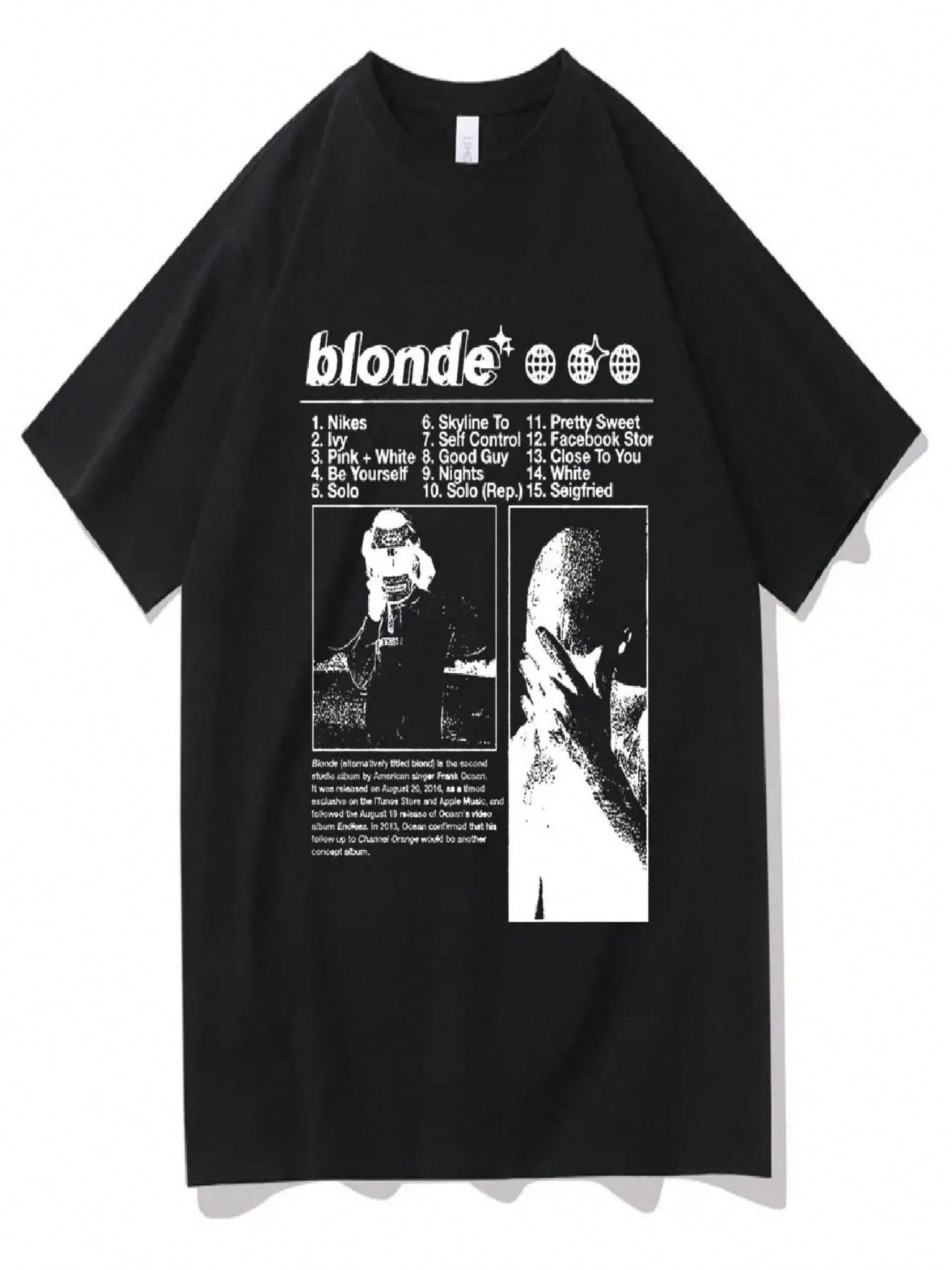 Best Famous Rapper Frank Hip Hop Oversized T Shirts Ocean Fashion Streetwear  s Blond T-Shirt   Vintage Casual Tees_1h S разноцветный