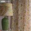 1PC LOZUJOJU Cotton and Linen Printed Beige Tassel Semi Blackout Curtains for Small Windows Balcony Home Decor