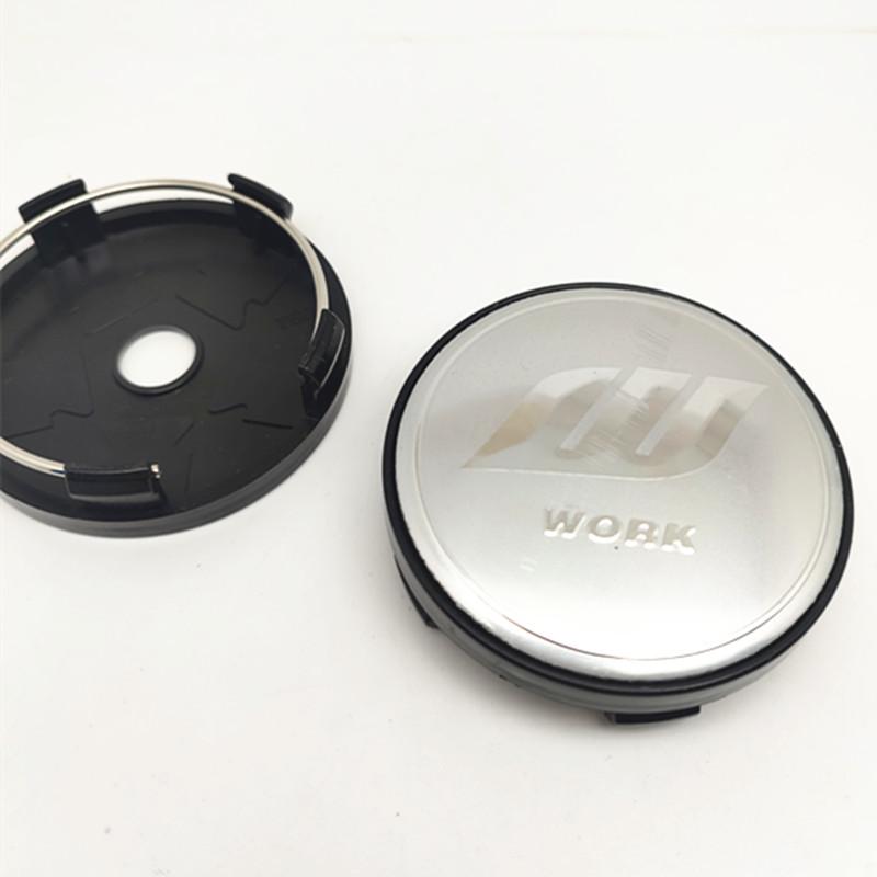 4pcs 60mm 56mm VS W Work Center Caps Car Wheel Hub Cover Emblem Badge Auto Styling