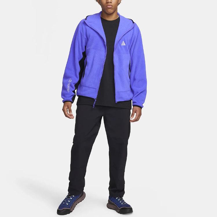 Nike ACG Wolf Tree Polartec® Logo Embroidered Color Block Hooded Jacket Men Jackets Persian-Purple FB8082-510