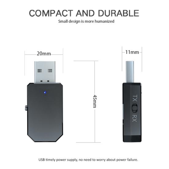 KN330 2 in 1 Car Bluetooth-compatible 5.0 Audio Receiver Transmitter Stereo Music Adapter