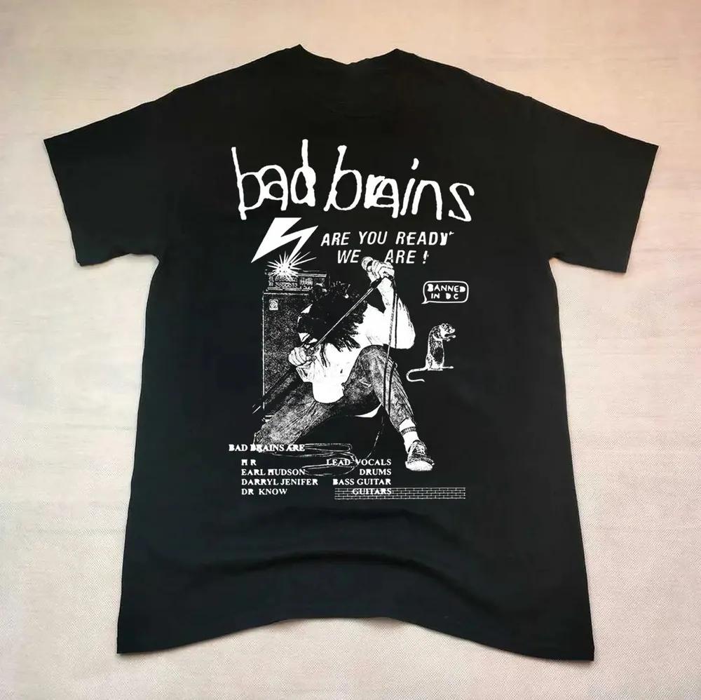 Unisex Short Sleeve Crew Neck Cotton T Shirt Bad Brains S